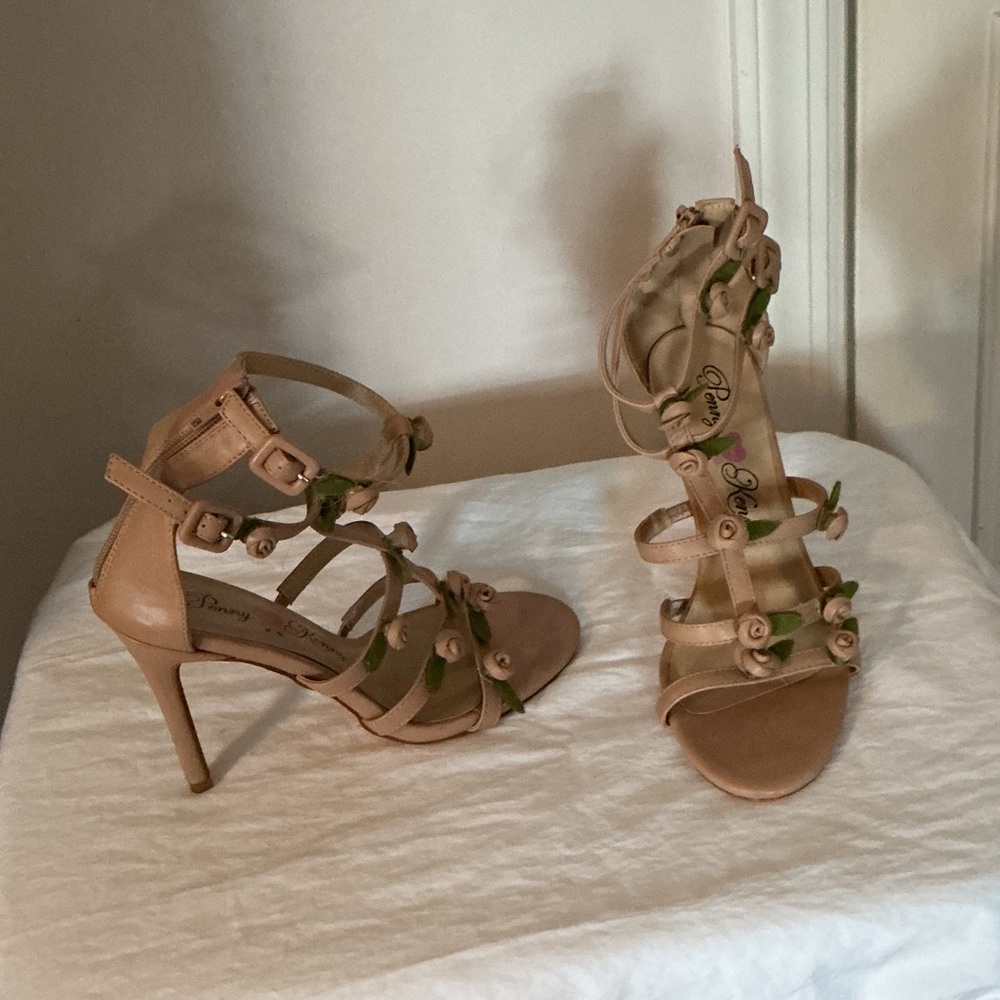 Penny Loves Kenny Nude Floral Heels